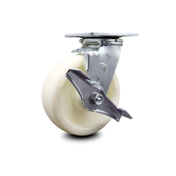 6 Inch Nylon Swivel Caster with Ball Bearing and Brake
